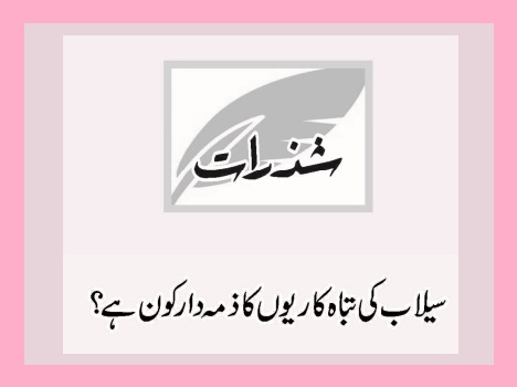 سیلاب کی تباہ کاریوں کا ذمہ دار کون ہے ؟